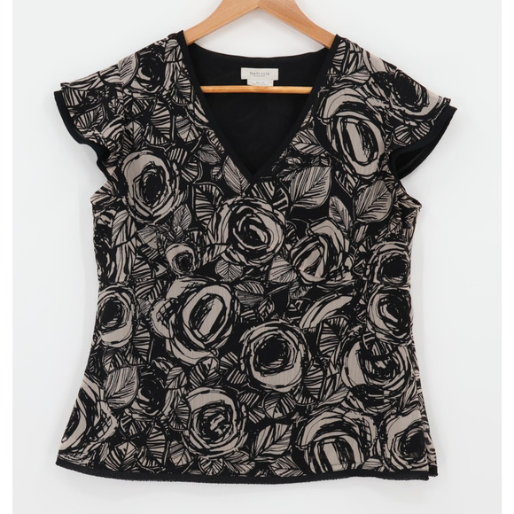 Whimsigoth Sheer Overlay Babydoll Top Dark Fairy Grunge Office Siren Size M - Picture 1 of 12